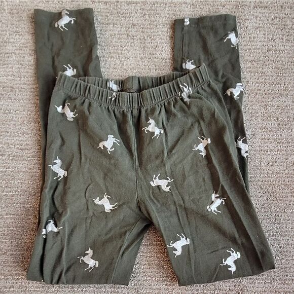 🤸♀️3 for 12🤸♂️ GAP Kids Everyday Leggings Green Unicorn Large - Picture 1 of 3